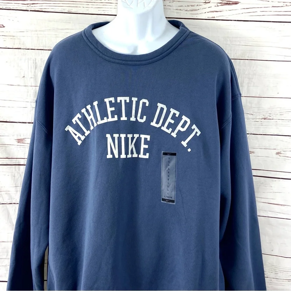 Nike Men's Sportswear Trend‎ Fleece Crew Diffused Blue Size Large DX0025-491.